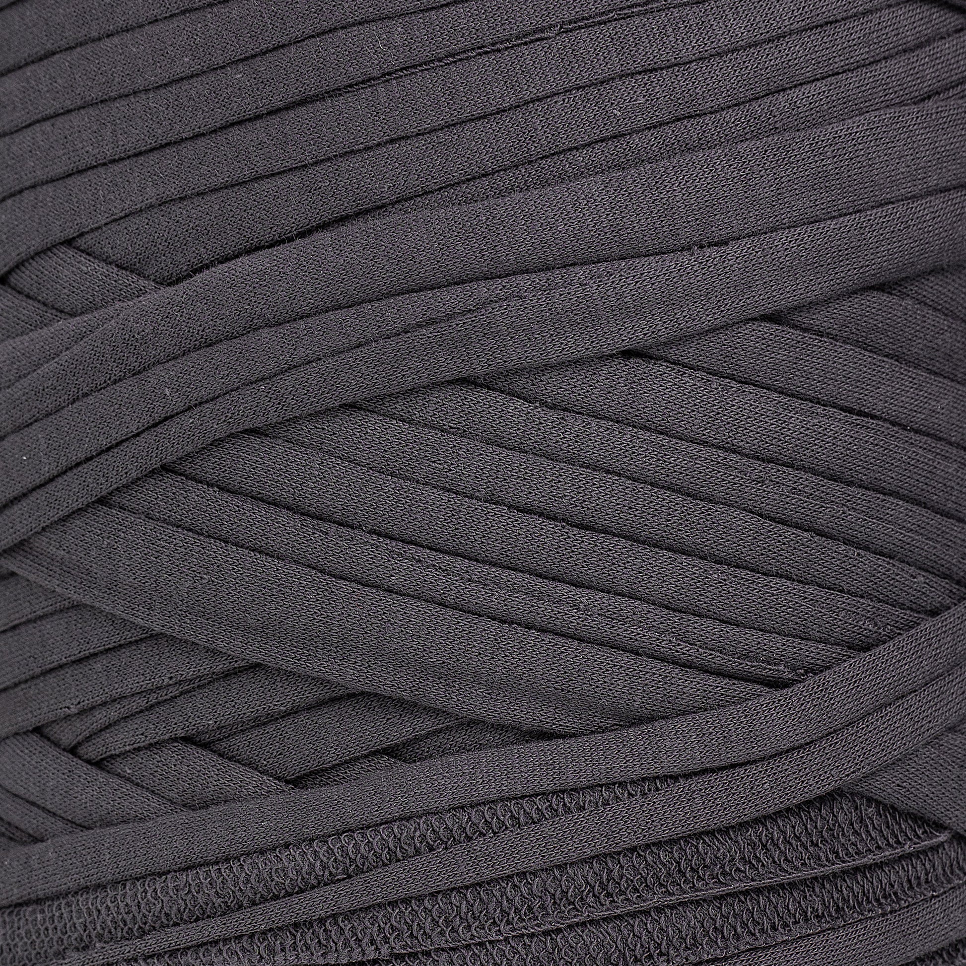 Recycled T-Shirt Fabric Yarn - Dark Gray Color - Prismatic Fiber Arts