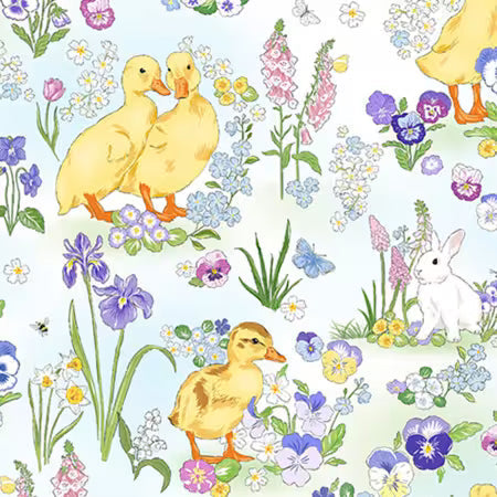 Digital Cuddle Multi Duck Duck Bunny 58"/60" Fabric per yard