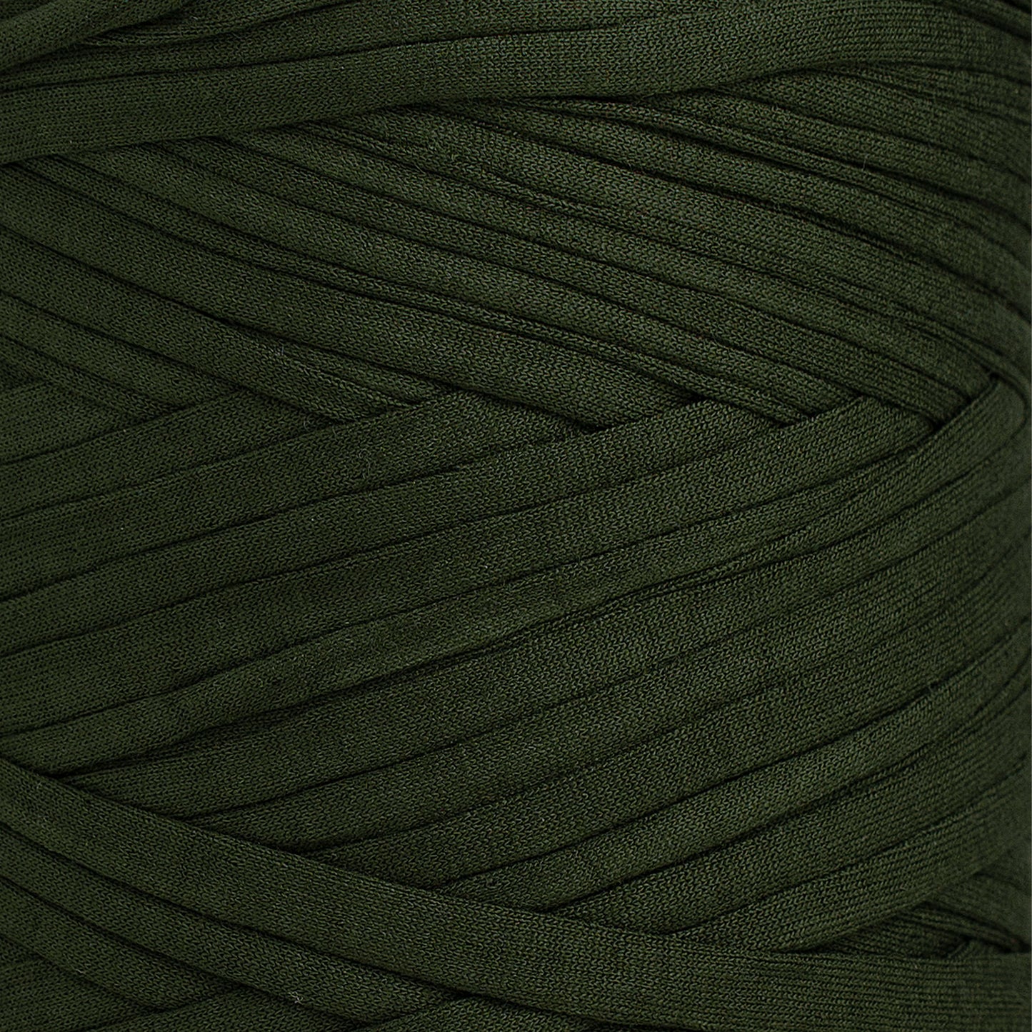 Recycled T-Shirt Fabric Yarn - Deep Green Color - Prismatic Fiber Arts