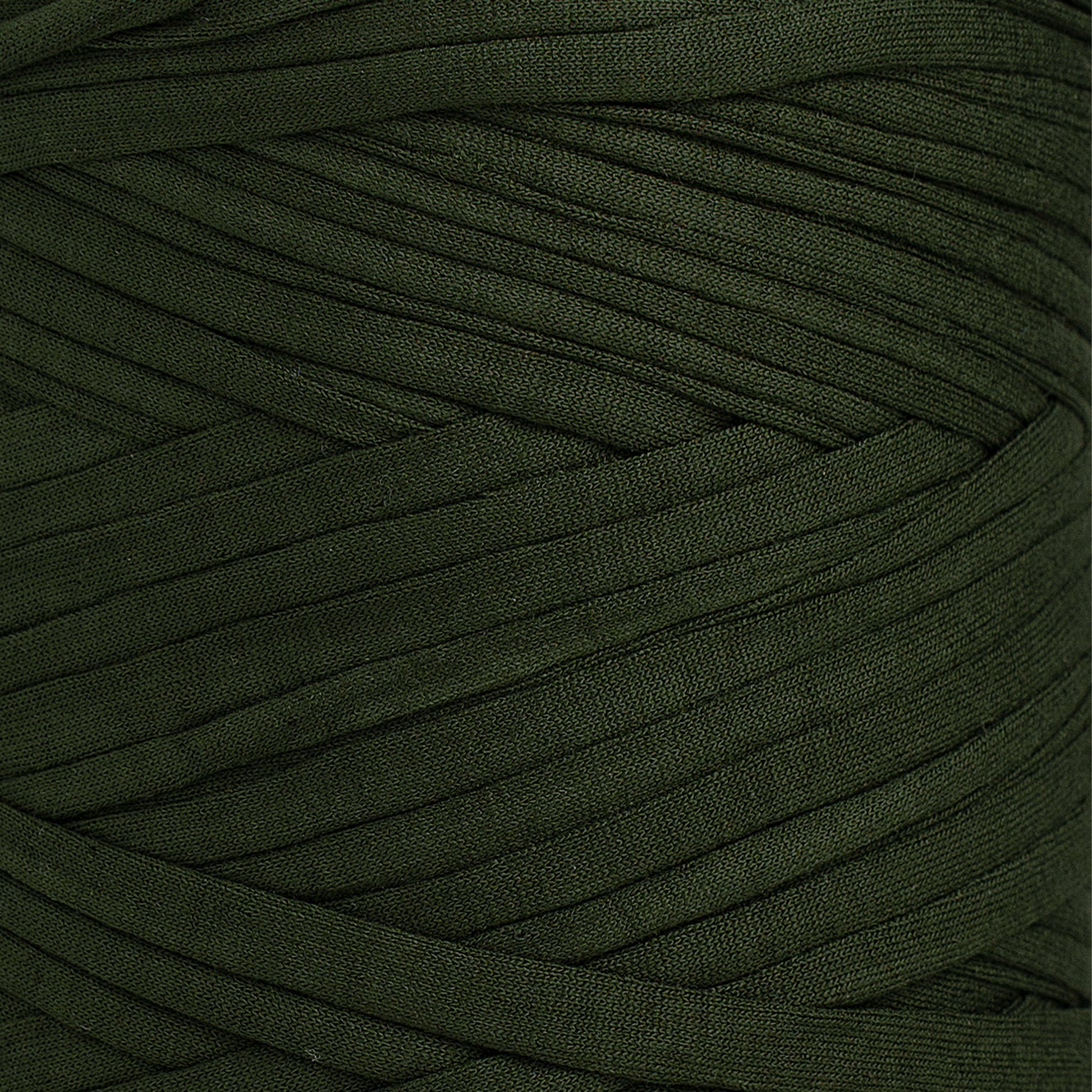 Recycled T-Shirt Fabric Yarn - Deep Green Color - Prismatic Fiber Arts