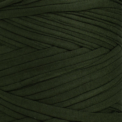 Recycled T-Shirt Fabric Yarn - Deep Green Color - Prismatic Fiber Arts