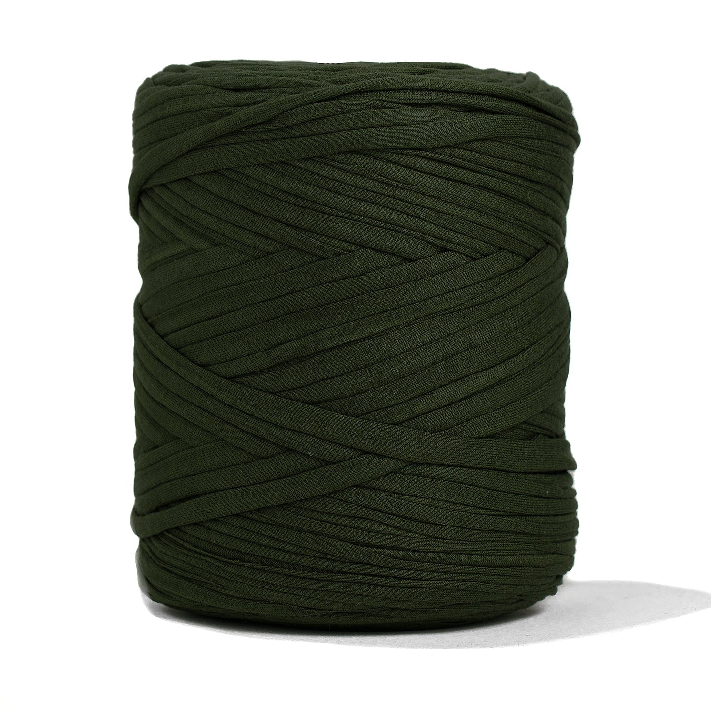 Recycled T-Shirt Fabric Yarn - Deep Green Color - Prismatic Fiber Arts