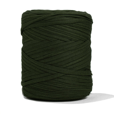 Recycled T-Shirt Fabric Yarn - Deep Green Color - Prismatic Fiber Arts