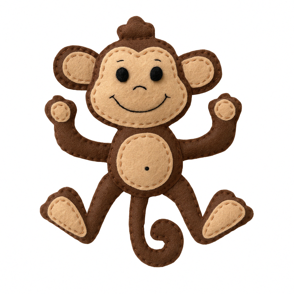DIY Felt Monkey Craft Kit – Beginner Sewing Project for Kids | FabricLA - Prismatic Fiber Arts