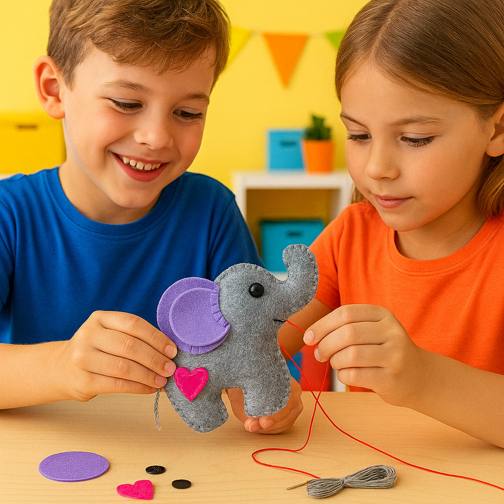 DIY Felt Elephant Craft Kit – Easy Sewing Project for Kids | FabricLA - Prismatic Fiber Arts
