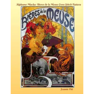 Alphonse Mucha Cross Stitch Pattern Book: Bieres de la Meuse