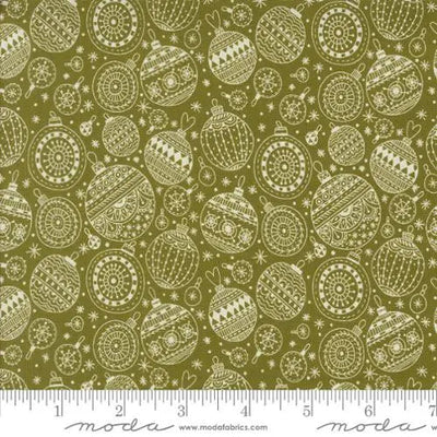 Dark Green Emmitt And Ivy Christmas Ornaments 44"/45" Fabric Per Yard - Prismatic Fiber Arts
