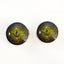 Dark Green Crocodile Gharial Sew-On Button Glass Eyes - Prismatic Fiber Arts