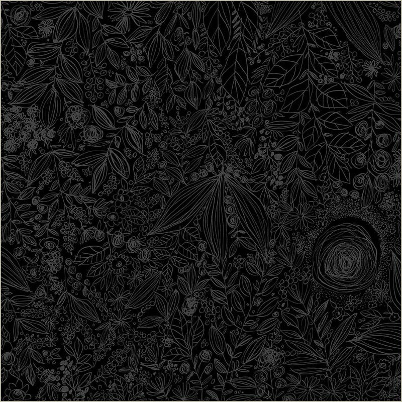Daydream Black On Black Cotton Wideback Fabric per yard - Prismatic Fiber Arts