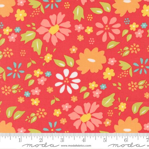 Delightfully Yours Geranium Red Cotton Wideback Fabric Per Yard - Prismatic Fiber Arts
