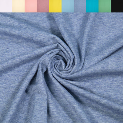 FabricLA 10 oz Cotton Spandex Jersey Knit Fabric – 4-Way Stretch | Lt. Denim - Prismatic Fiber Arts