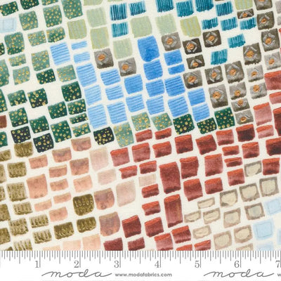Desert Oasis Earth White Geometric Blenders 44"/45" Fabric Per Yard - Prismatic Fiber Arts