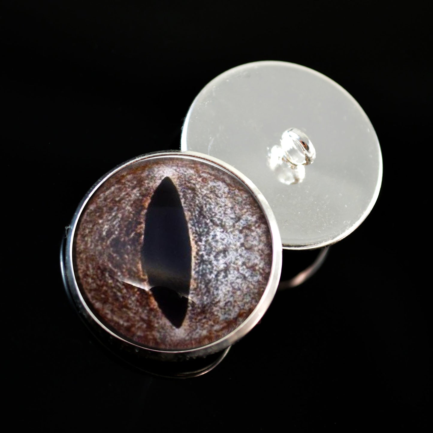 Diamondback Rattlesnake Sew-On Button Glass Eyes - Prismatic Fiber Arts