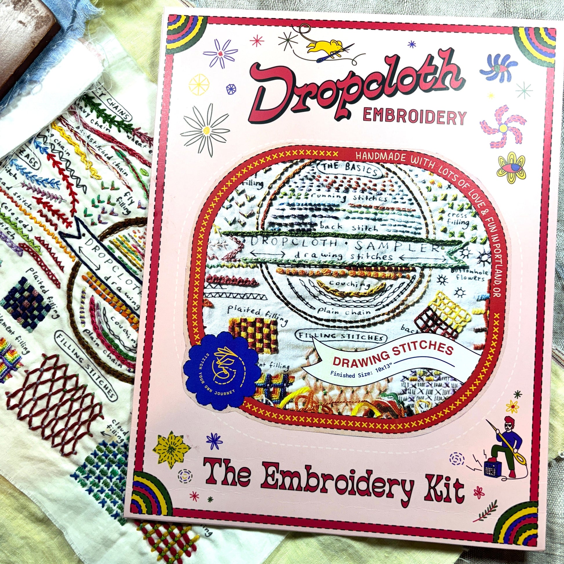 Drawing Stitches Embroidery Kit - Prismatic Fiber Arts