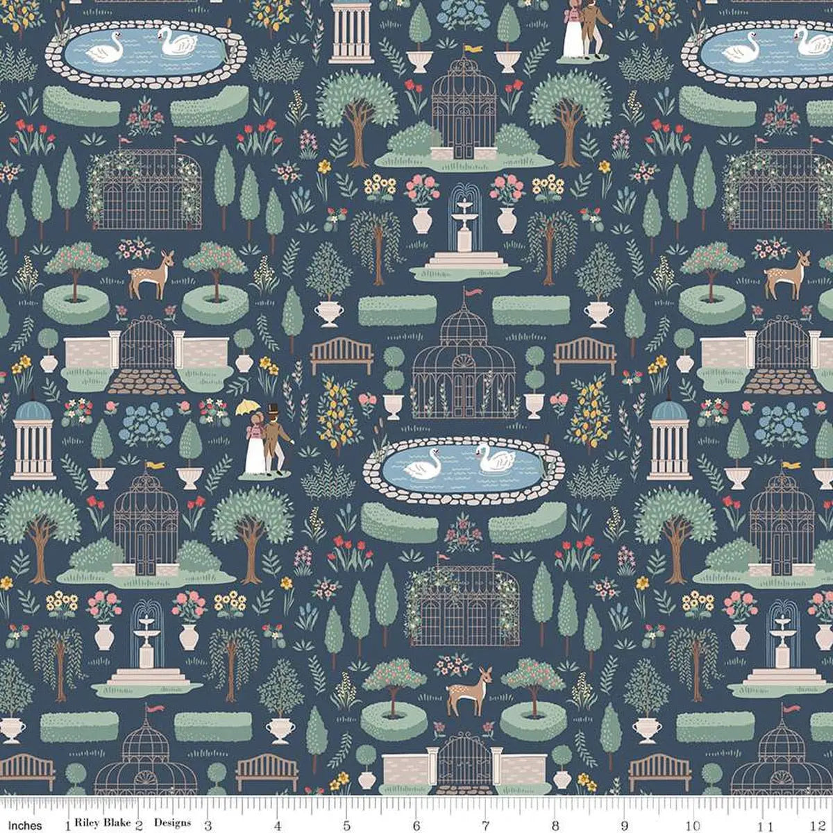 Emma Highbury Navy 43"/44" Fabric Per Yard - Prismatic Fiber Arts