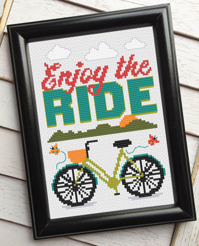 Enjoy The Ride Counted Cross Stitch DIY KIT - Prismatic Fiber Arts