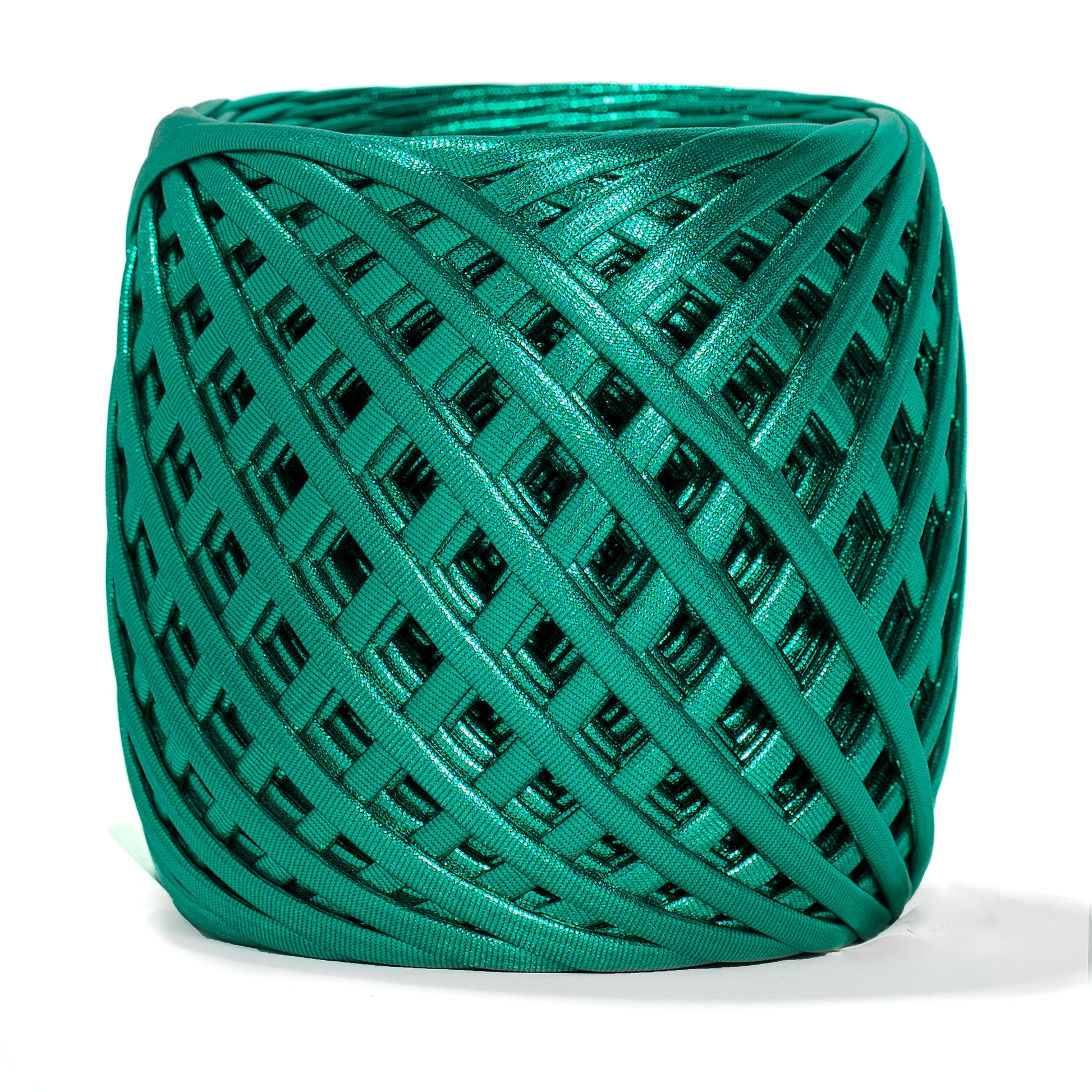 Fabric Yarn Metallic T-Shirt Yarn Emerald Color - Prismatic Fiber Arts
