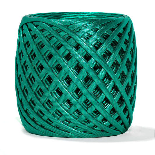 Fabric Yarn Metallic T-Shirt Yarn Emerald Color - Prismatic Fiber Arts