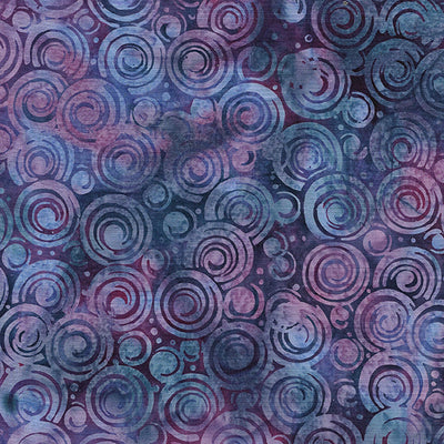 Essence Circle in Circle-Multi Blue Purple Batik 44"/45" Fabric Per Yard - Prismatic Fiber Arts