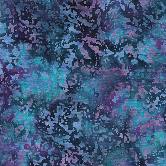 Essence Grunge Texture-Multi Turquoise Purple Batik 44"/45" Fabric Per Yard - Prismatic Fiber Arts