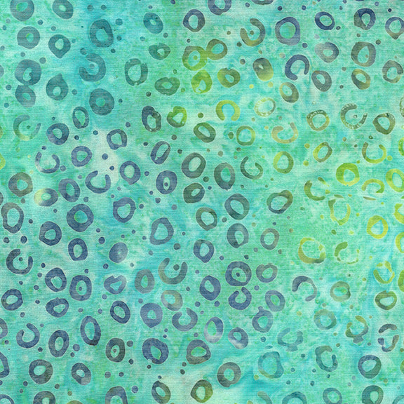 Essence Round and Round-Teal Aqua Batik 44"/45" Fabric Per Yard - Prismatic Fiber Arts