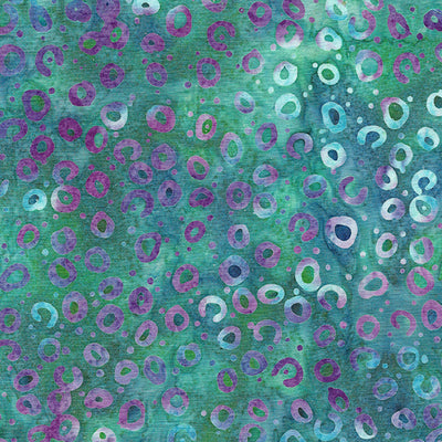 Essence Round and Round-Teal Bermuda Batik 44"/45" Fabric Per Yard - Prismatic Fiber Arts