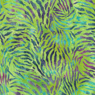 Essence Tiger Stripe-Green Lemongrass Batik 44"/45" Fabric Per Yard - Prismatic Fiber Arts
