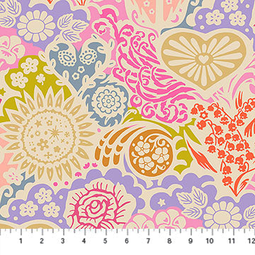 Euphoria Bouquet Backing No. 3 Cotton Wideback Fabric per Yard - Prismatic Fiber Arts