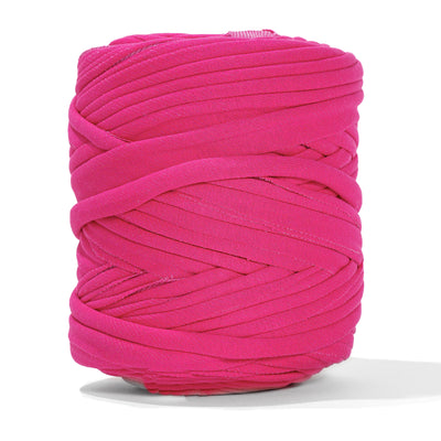 Recycled T-Shirt Fabric Yarn - Raspberry Color - Prismatic Fiber Arts