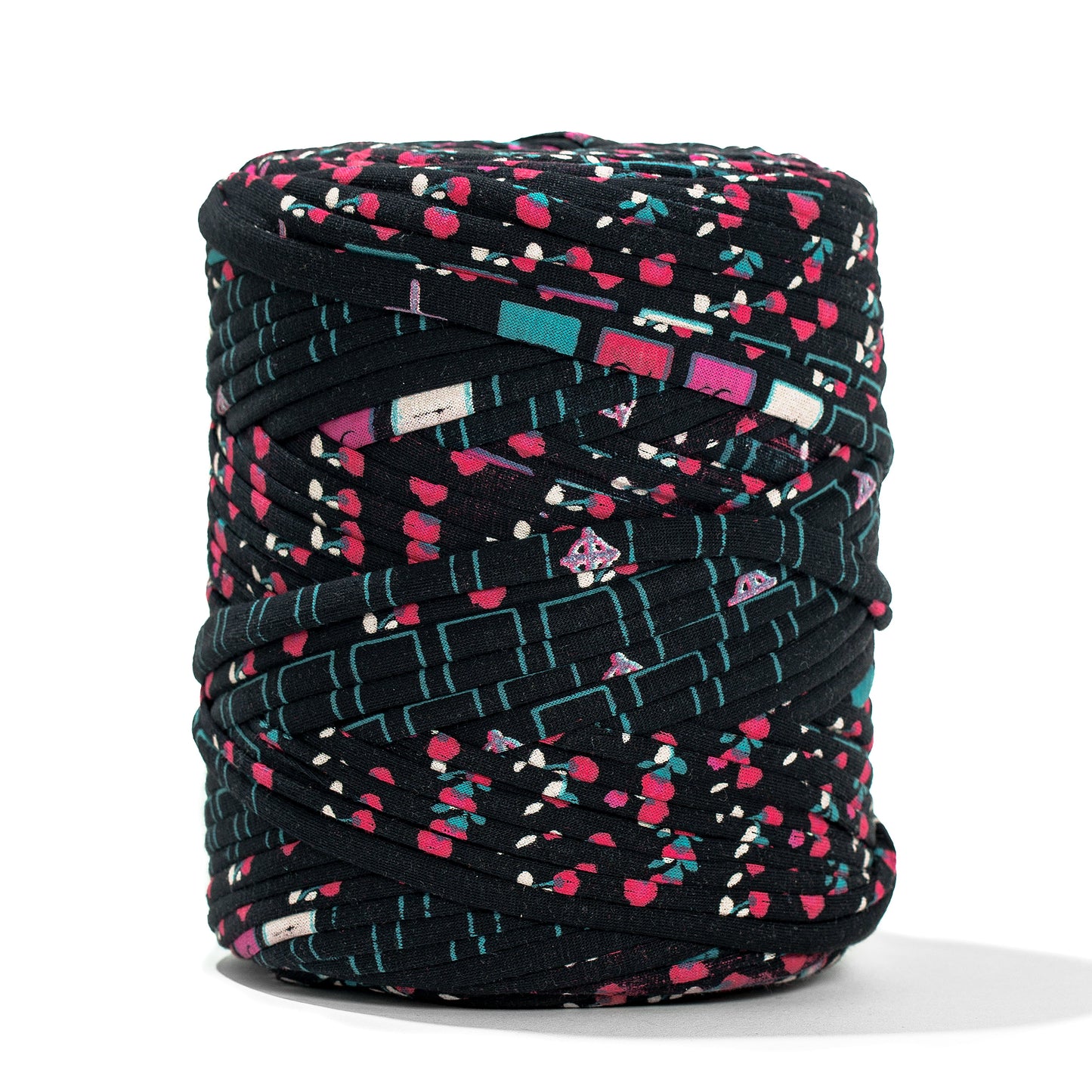 Printed Recycled T-Shirt Fabric Yarn - Cosmic Carnival - Prismatic Fiber Arts