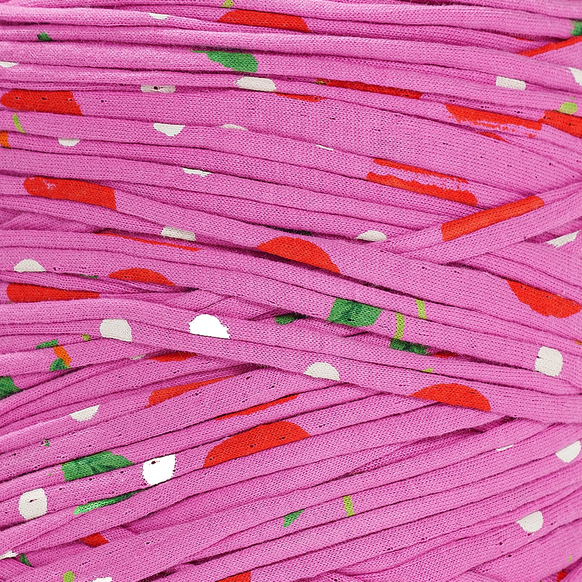 Printed Recycled T-Shirt Fabric Yarn - Festival - Prismatic Fiber Arts