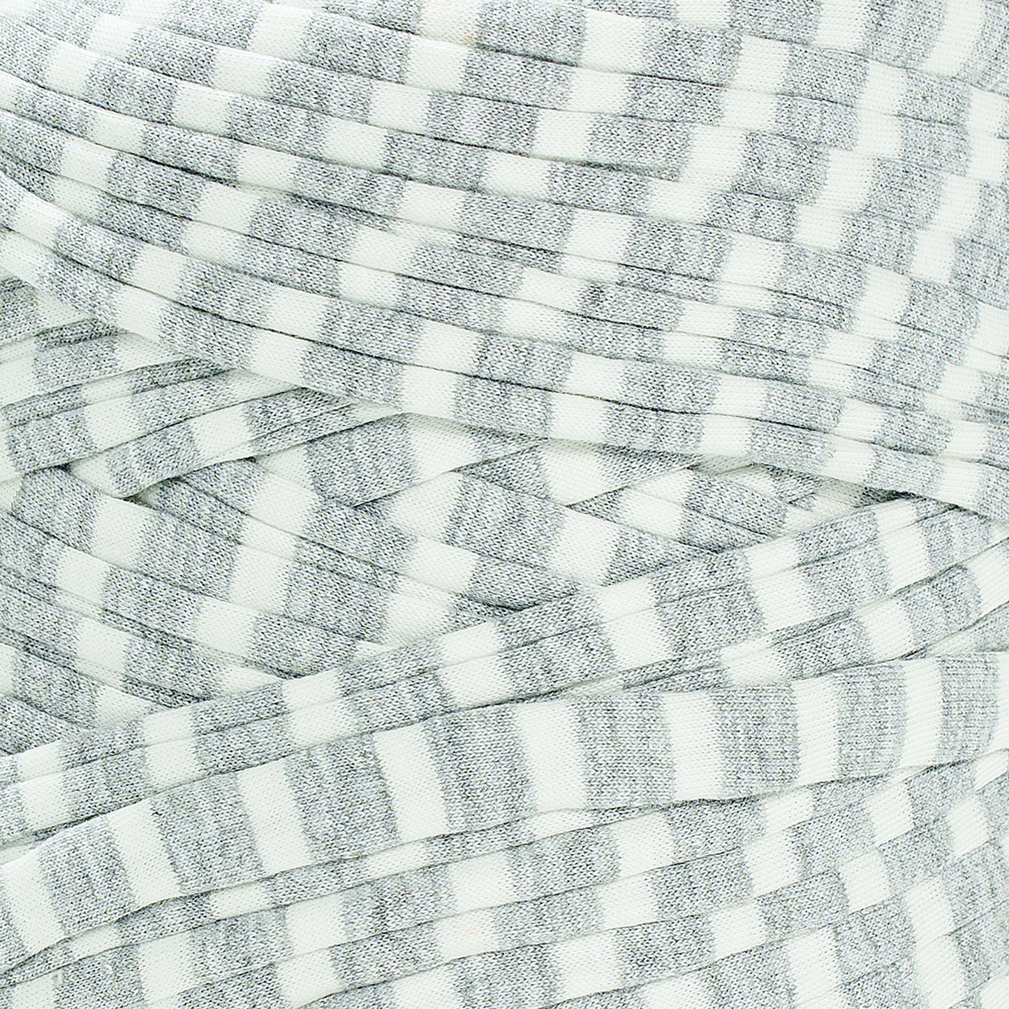Printed Recycled T-Shirt Fabric Yarn - Geometric Gray - Prismatic Fiber Arts