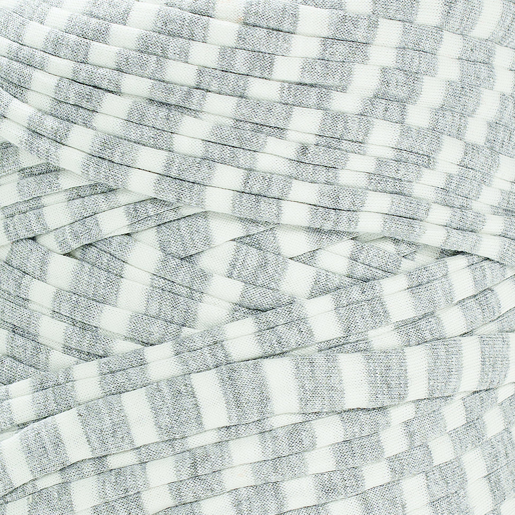 Printed Recycled T-Shirt Fabric Yarn - Geometric Gray - Prismatic Fiber Arts
