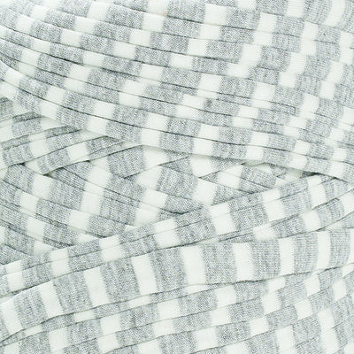Printed Recycled T-Shirt Fabric Yarn - Geometric Gray - Prismatic Fiber Arts