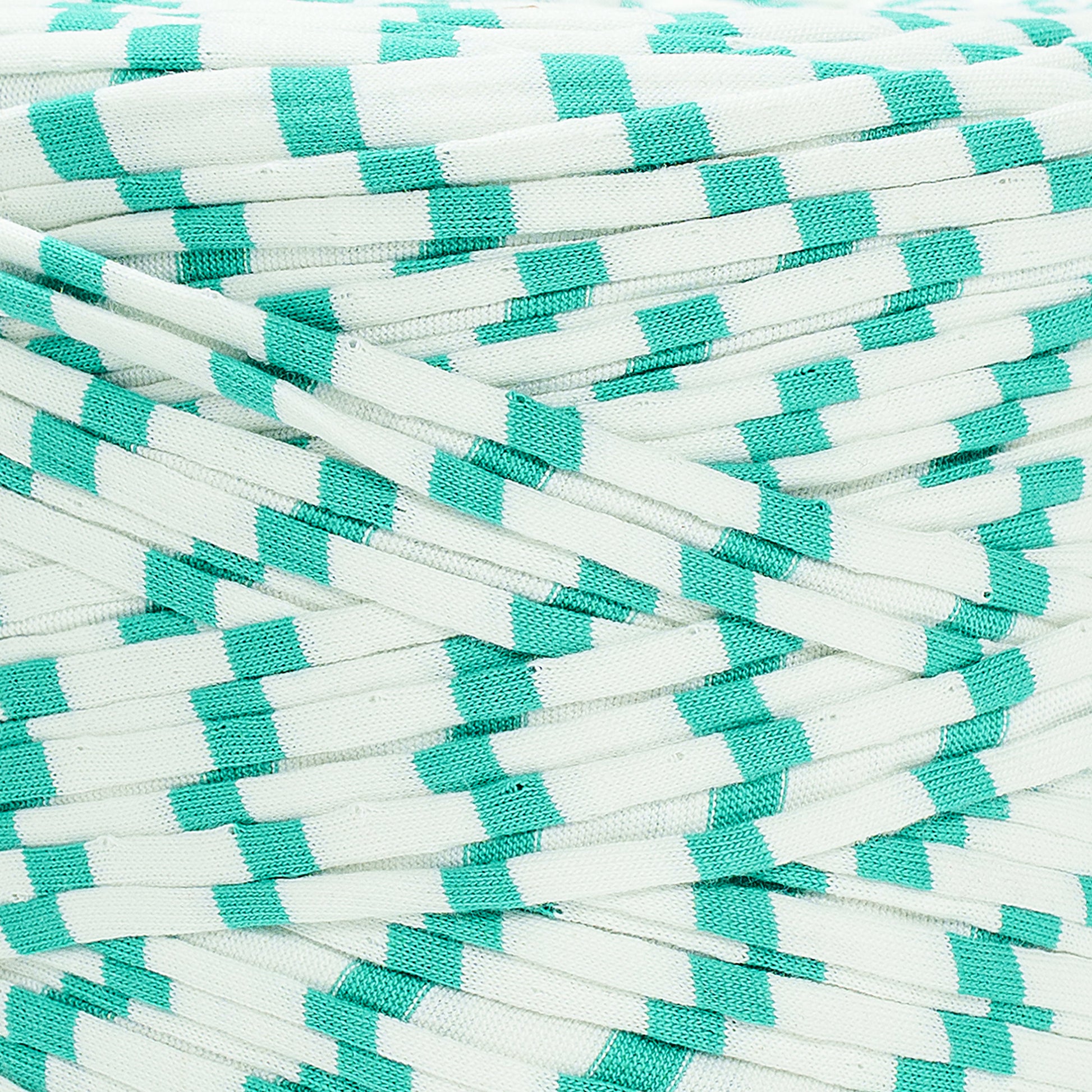 Printed Recycled T-Shirt Fabric Yarn - Green Light - Prismatic Fiber Arts