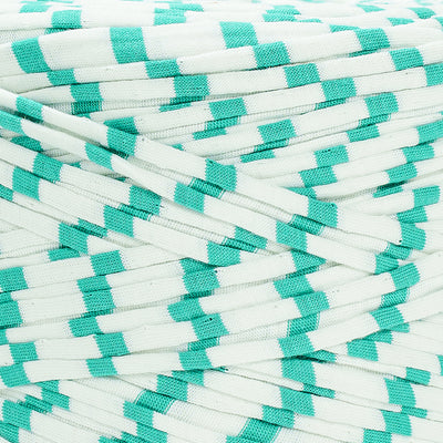 Printed Recycled T-Shirt Fabric Yarn - Green Light - Prismatic Fiber Arts
