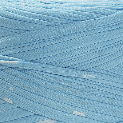 Printed Recycled T-Shirt Fabric Yarn - Party Blue - Prismatic Fiber Arts