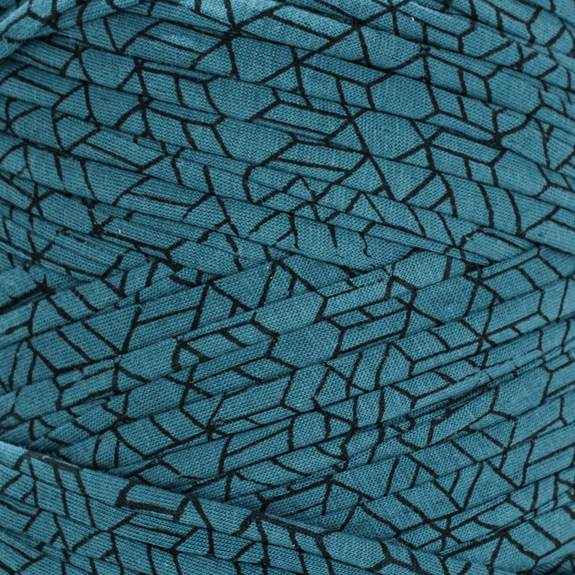 Printed Recycled T-Shirt Fabric Yarn - Teal Treasure - Prismatic Fiber Arts