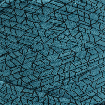Printed Recycled T-Shirt Fabric Yarn - Teal Treasure - Prismatic Fiber Arts