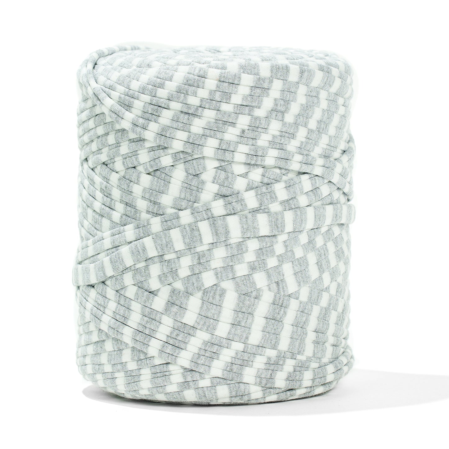 Printed Recycled T-Shirt Fabric Yarn - Geometric Gray - Prismatic Fiber Arts