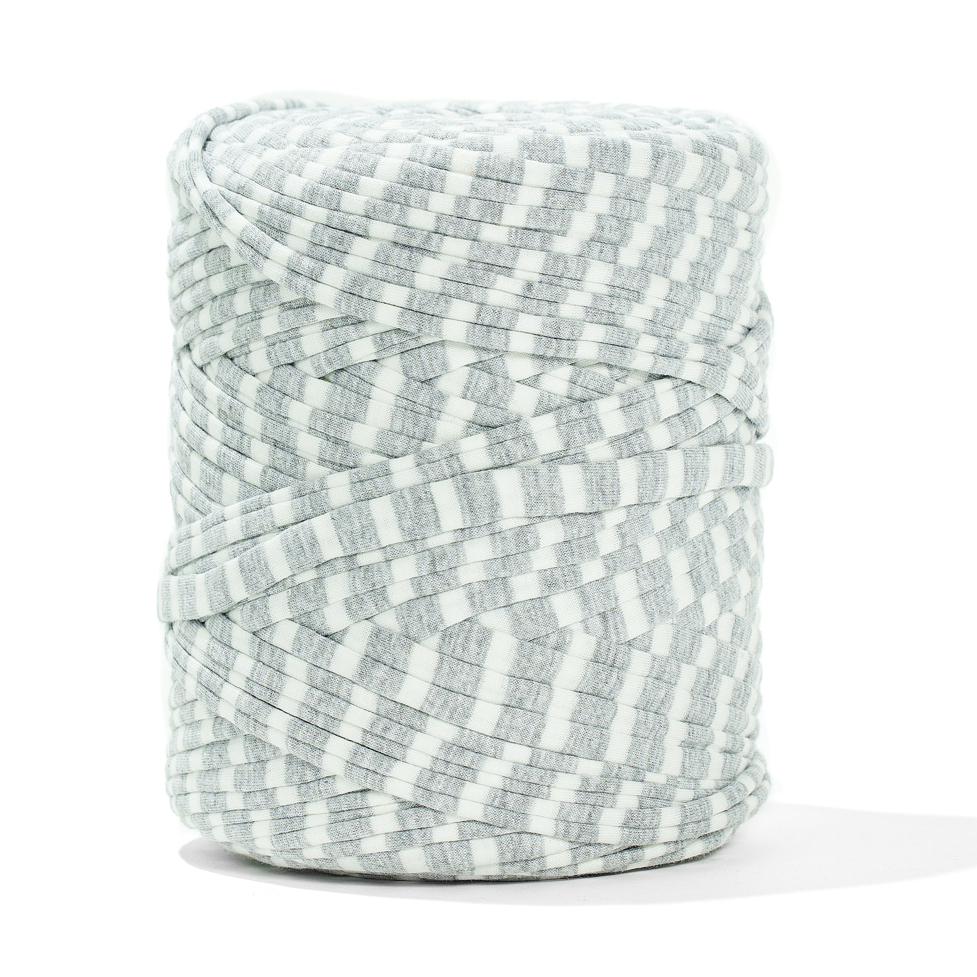 Printed Recycled T-Shirt Fabric Yarn - Geometric Gray - Prismatic Fiber Arts