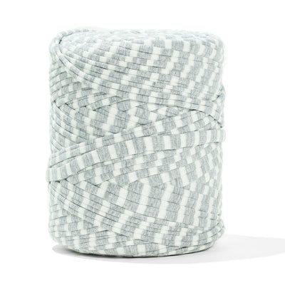 Printed Recycled T-Shirt Fabric Yarn - Geometric Gray - Prismatic Fiber Arts