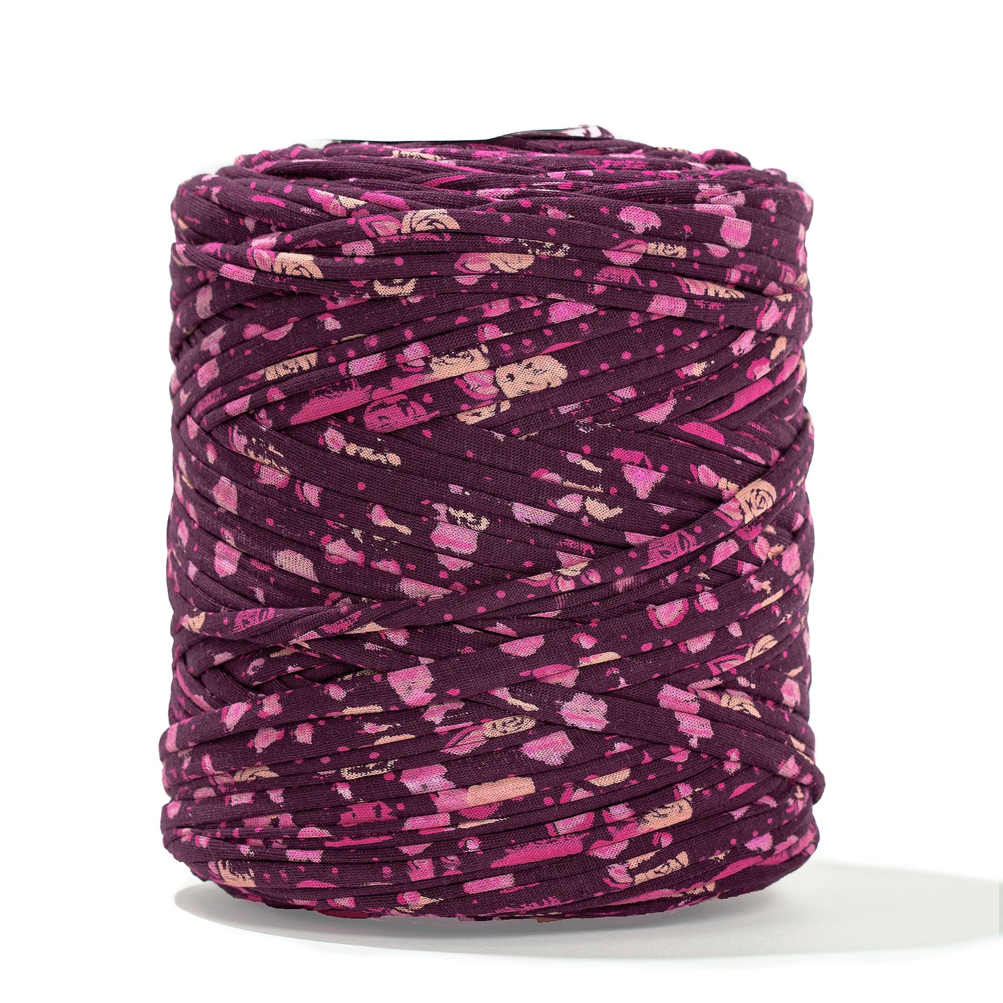 Printed Recycled T-Shirt Fabric Yarn - Grape - Prismatic Fiber Arts