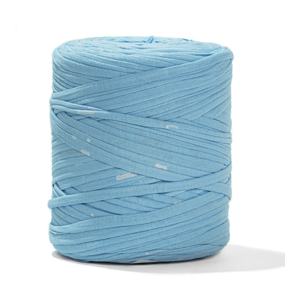 Printed Recycled T-Shirt Fabric Yarn - Party Blue - Prismatic Fiber Arts