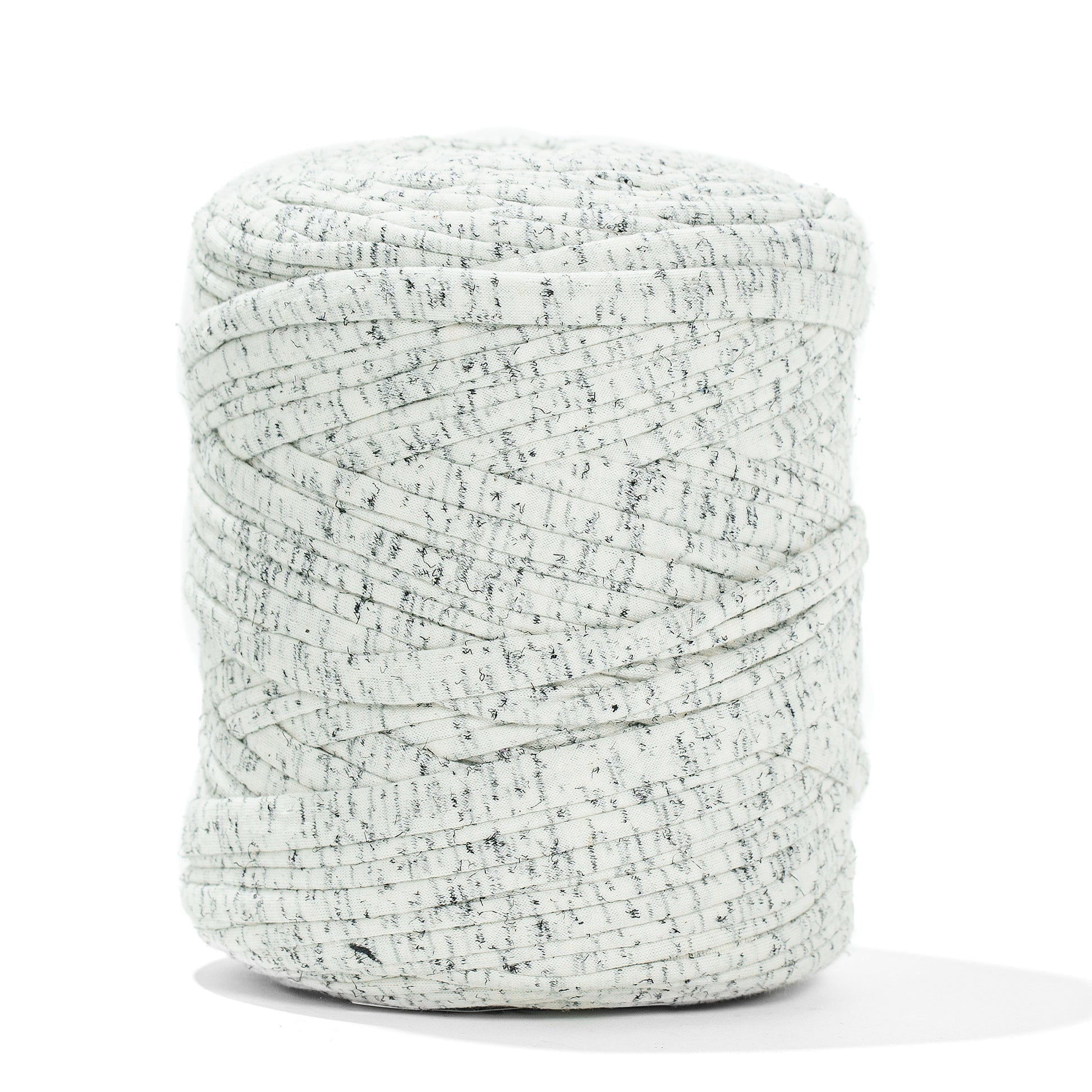 Printed Recycled T-Shirt Fabric Yarn - Salt and Pepper - Prismatic Fiber Arts