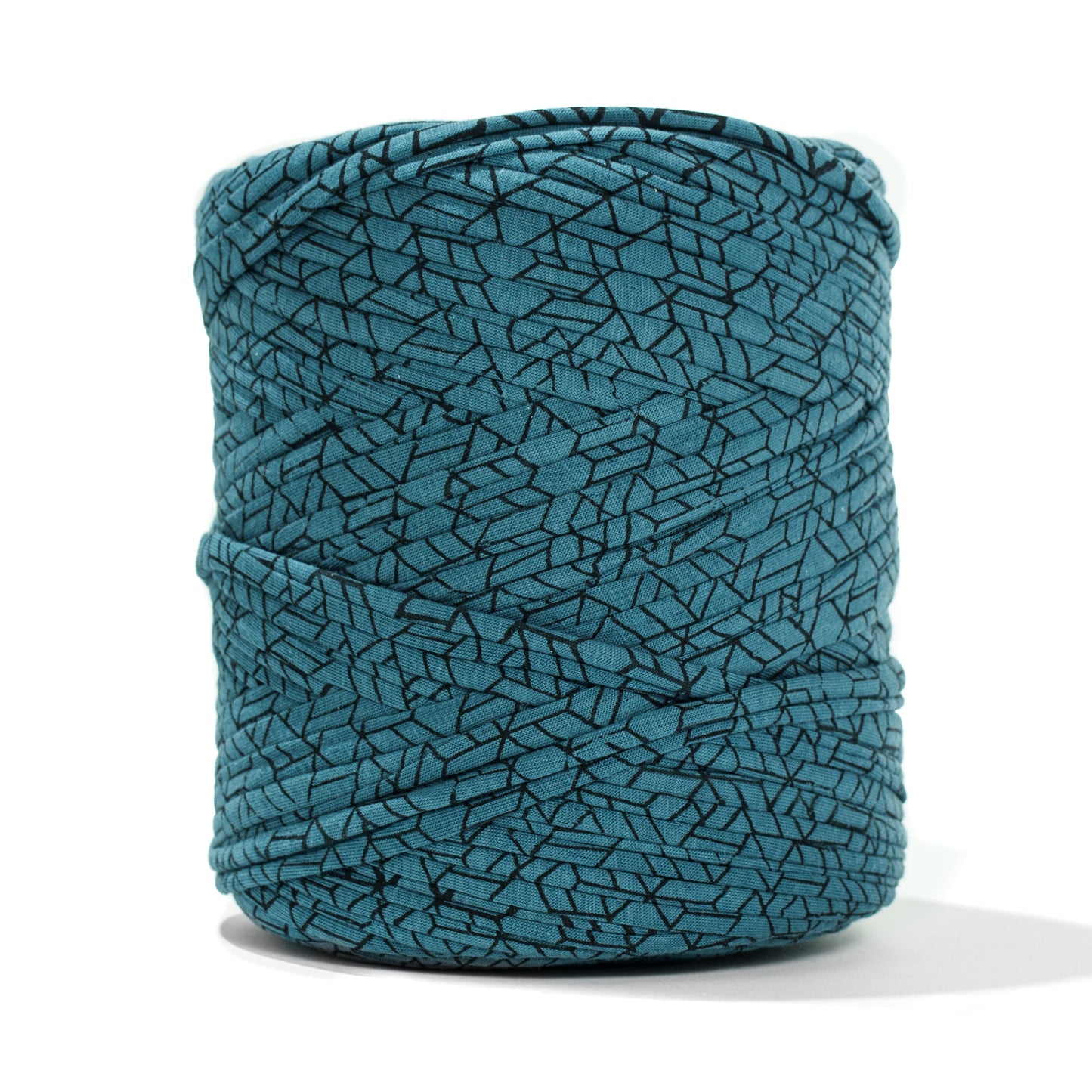 Printed Recycled T-Shirt Fabric Yarn - Teal Treasure - Prismatic Fiber Arts