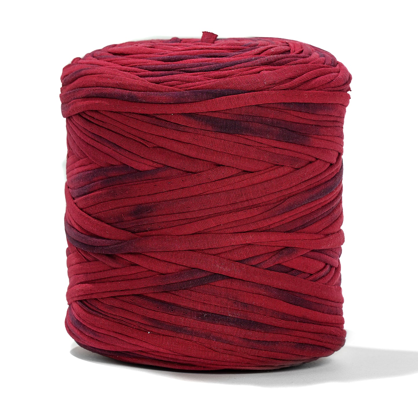 Printed Recycled T-Shirt Fabric Yarn - Wine - Prismatic Fiber Arts