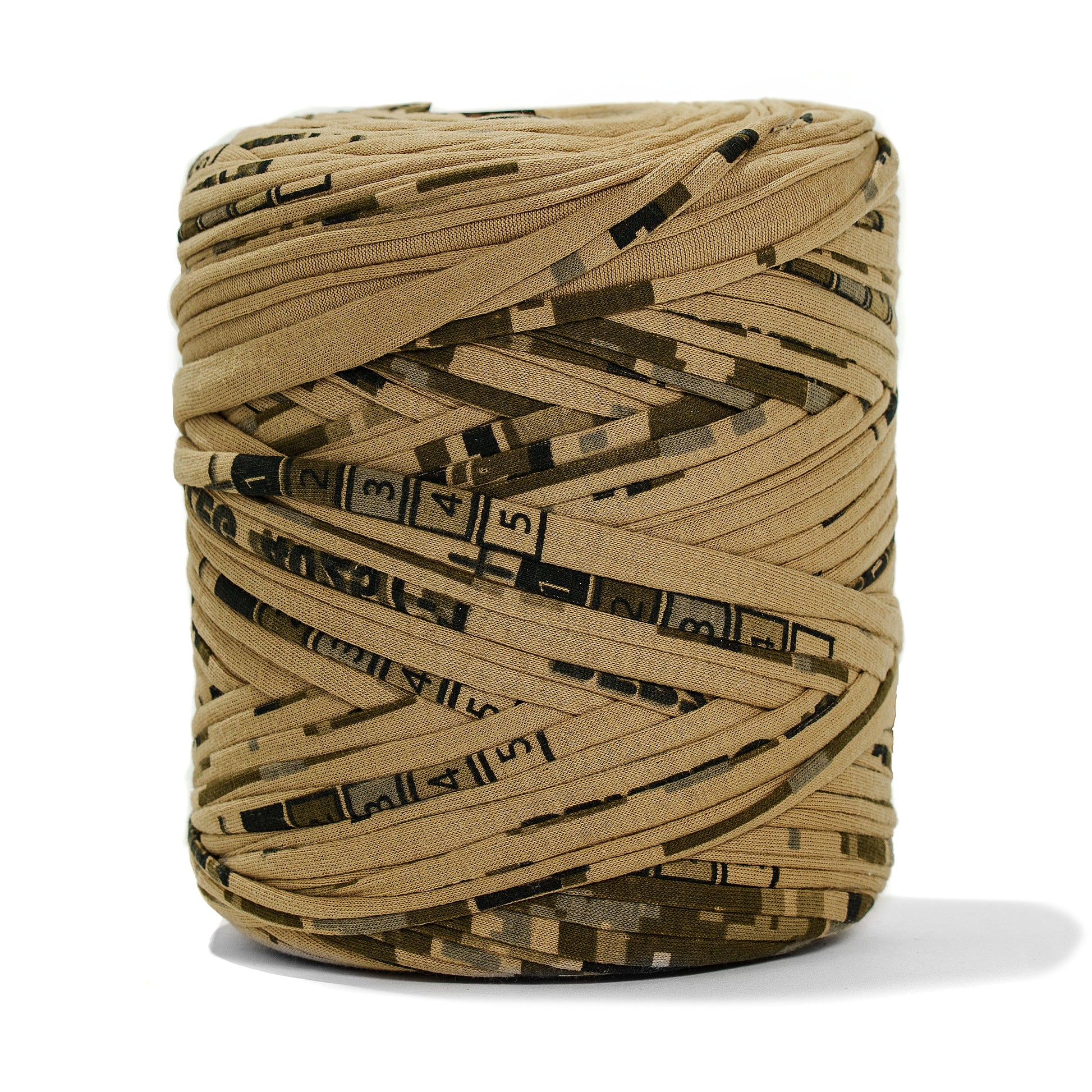 Printed Recycled T-Shirt Fabric Yarn - Camo - Prismatic Fiber Arts