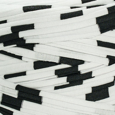 Printed Recycled T-Shirt Fabric Yarn - Yin Yan - Prismatic Fiber Arts