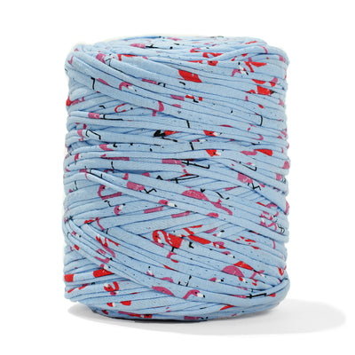 Printed Recycled T-Shirt Fabric Yarn - Flamingo Breeze - Prismatic Fiber Arts